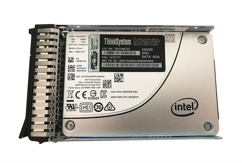 LENOVO 01GT777 - ThinkSystem SFF Intel S4600 240GB Mixed Use SATA 6G Hot Swap SSD