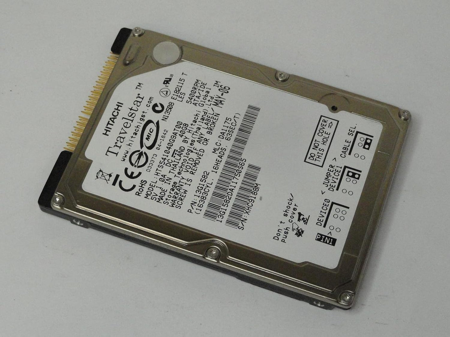 Hitachi Travelstar 5K100 40GB UDMA/100 5400RPM 8MB 2.5" IDE Hard Drive