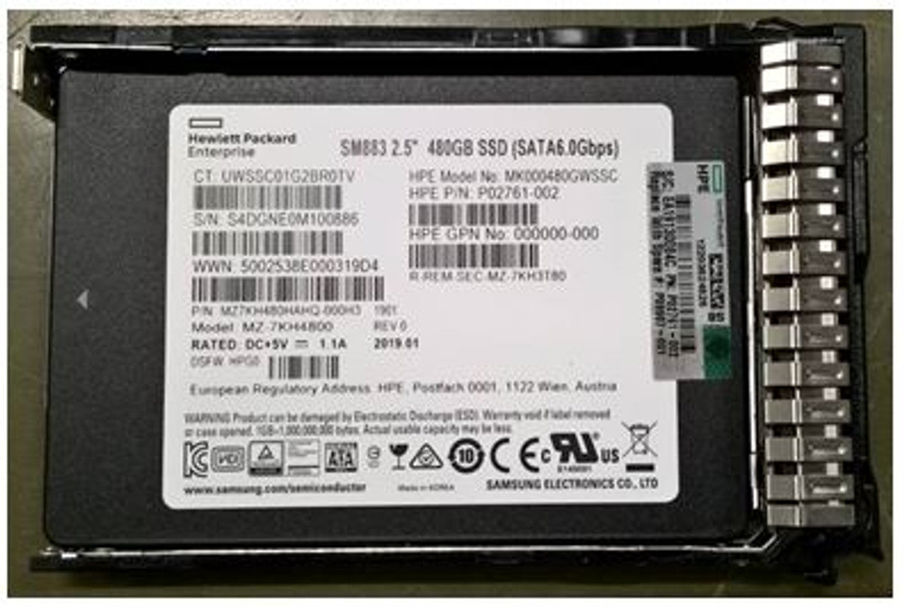 HPE P09907-001 480gb SATA 6G Mixed Use sff sc 2.5inch SSD